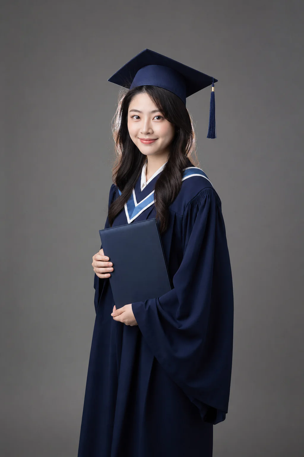Graduation Portrait photographed on a clean studio backdrop